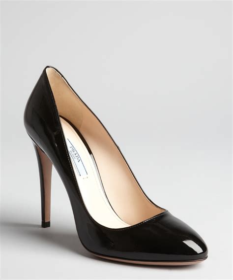 prada patent leather pumps|prada black pumps.